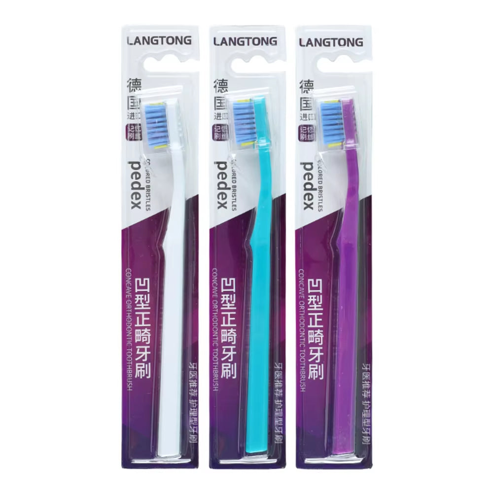 Professional Orthodontic Toothbrush Soft Bristle Interdental Brush Orthodontic Braces Brush for Adult Oral Hygiene Care Tool