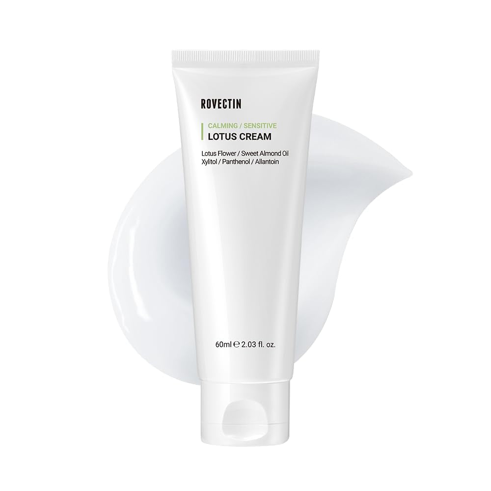 Calming Lotus Water Cream - Lightweight Moisturizer Face Cream for Oily, Combination Skin | 75% Lotus Water Extract for Skin Purifying, Anti-Aging | Vegan Korean Skincare (2.1 Fl.Oz, 60Ml)